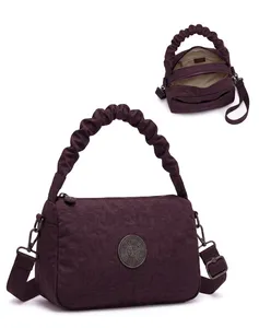 Ruched Handle Barrel Crossbody Bag