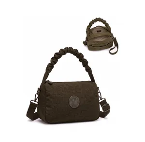 Ruched Handle Barrel Crossbody Bag