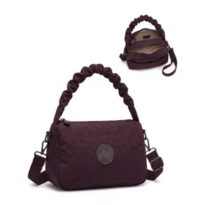 Ruched Handle Barrel Crossbody Bag