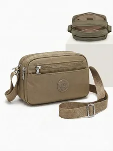 Multi-Zip Rectangular Crossbody Bag