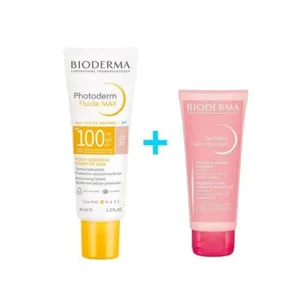 Bioderma Daily Hydration & Protection Routine: Photoderm MAX SPF 100 + Sensibio Foaming Gel