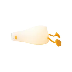 Lying Flat Duck Silicone LED Night Light